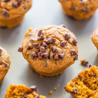 Mini Pumpkin Chocolate Chip Muffins