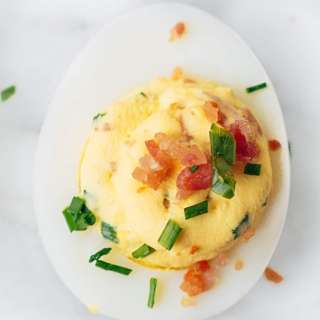 Bacon Deviled Eggs with Horseradish