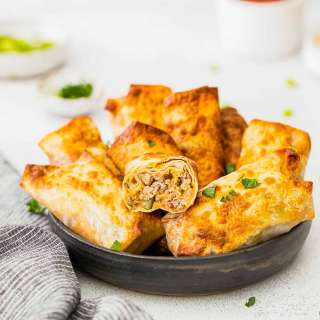 Air Fryer Cheeseburger Egg Rolls