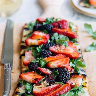Grilled Flatbread Pizza with Berries and Fontina