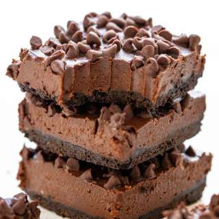 Death-By-Chocolate No Bake Cheesecake Bars