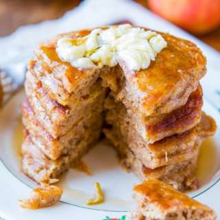 Apple Pancakes with Vanilla Maple Syrup