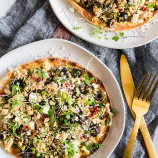 Mediterranean Tuna Salad Flatbread