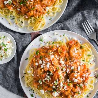 Shrimp Feta Pasta