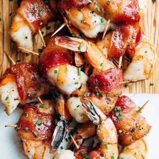 Bacon-Wrapped Shrimp with Bourbon Glaze