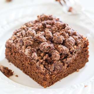 Cocoa Crumble-Topped Chocolate Mocha Cake