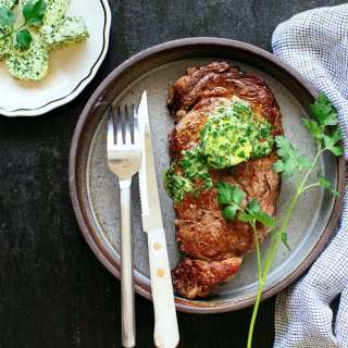 Reverse Seared Steak with Garlic Herb Butter Recipe