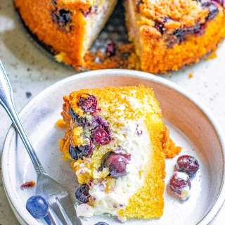 Cream Cheese-Filled Blueberry Cake