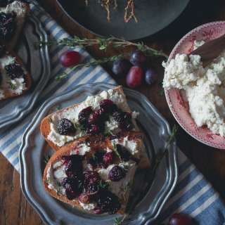 Roasted Grape Crostini