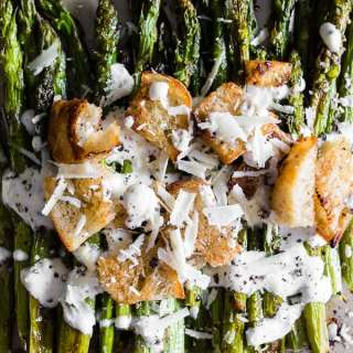 Roasted Asparagus Caesar Salad