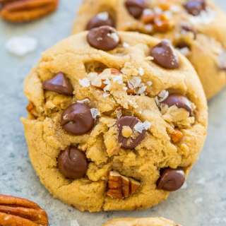 Sea Salt Browned Butter Chocolate Chip Pecan Cookies