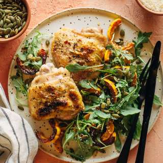 Roasted Chicken Thighs and Delicata Squash