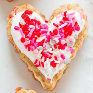 Soft Frosted Valentine Heart Cookies