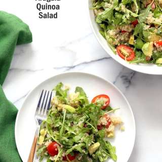 Mediterranean Quinoa Salad with Arugula, Avocado