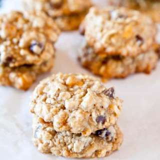 Soft and Chewy Coconut Oatmeal Toffee Cookies
