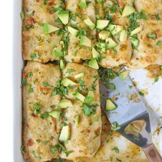 Vegan Green Enchiladas with White Beans