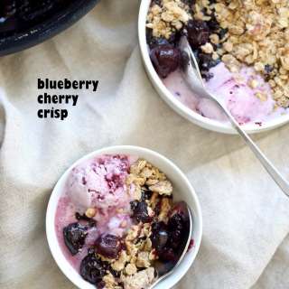 No Bake Cherry Blueberry Crisp