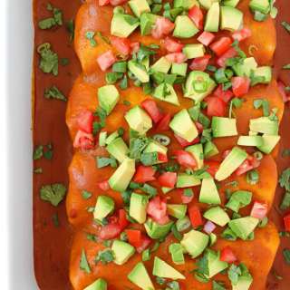 Vegan Refried Bean Enchiladas