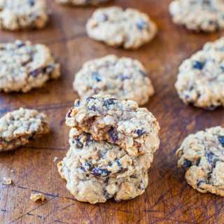 Thick and Chewy Oatmeal Raisin Cookies