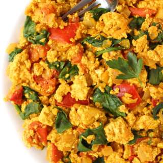 Tofu Scramble with Spinach and Tomato