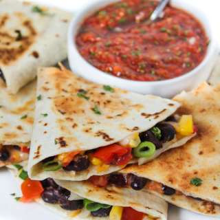 Loaded Black Bean Quesadilla with Veggies