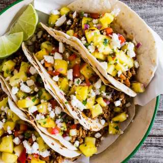 Ground Pork Tacos with Pineapple Salsa