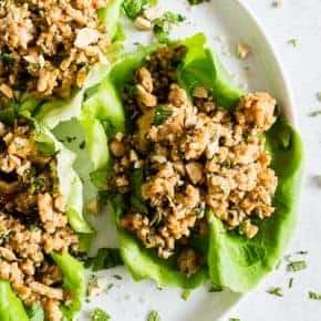 Thai Ground Chicken Lettuce Cups