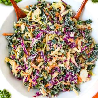 Kale Slaw with Creamy Dressing (Vegan!)
