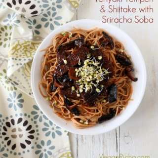 Teriyaki Tempeh and Shiitake Mushrooms with Sriracha Soba. Vegan Recipe. Easily Glutenfree.