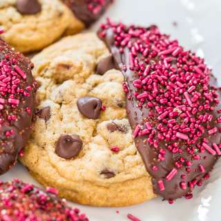 Chocolate-Dipped Chocolate Chip Cookies