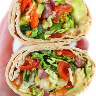 Greek Salad Wrap with Hummus