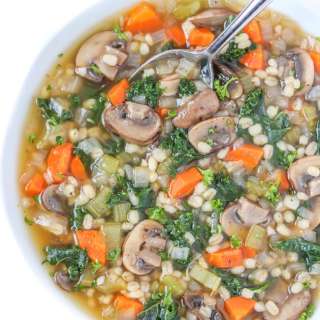 Mushroom Barley Soup with Kale