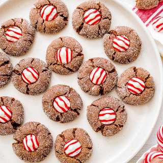 Chocolate Peppermint Kiss Cookies