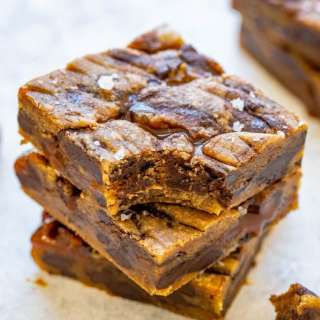 Browned Butter Salted Caramel Chocolate Chunk Blondies