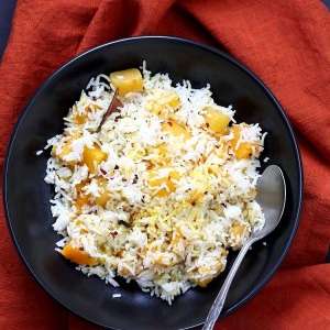 Butternut Squash Pilaf with whole spices