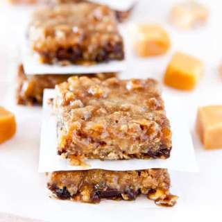 Caramel and Chocolate Gooey Bars (Gluten-Free with Vegan option)