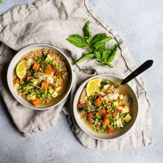 Lemon Chicken Vegetable Farro Soup