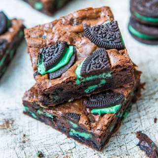 Fudgy Mint Chocolate Brookies