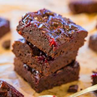 Chocolate Cherry Chocolate Chunk Fudgy Brownies