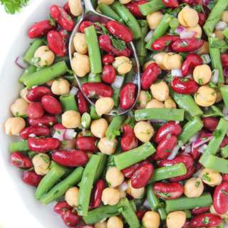 Three Bean Salad with Vinegar Dressing