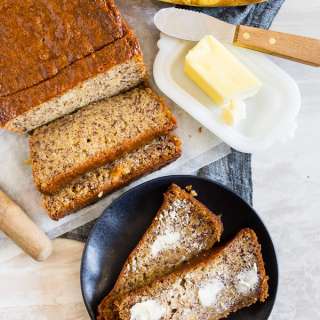 Coconut Rum Lime Glazed Banana Bread