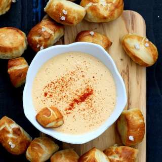 Vegan Pretzel Bites with Spicy Mustard Dip