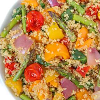 Quinoa with Roasted Rainbow Vegetables
