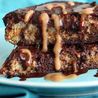 Almond Butter Salted Caramel Brownie French Toasts