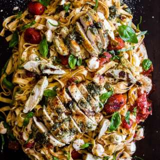 Pesto Chicken Caprese Pasta