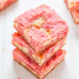 Strawberry White Chocolate Gooey Bars