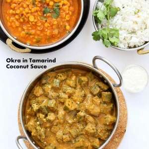 Okra Kuzhambu - Okra in tamarind coconut sauce