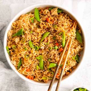 Ground Chicken Ramen Stir Fry