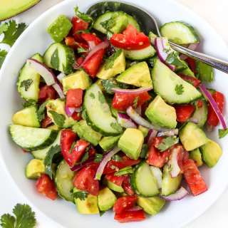 Cucumber Tomato Avocado Salad (Easy!)