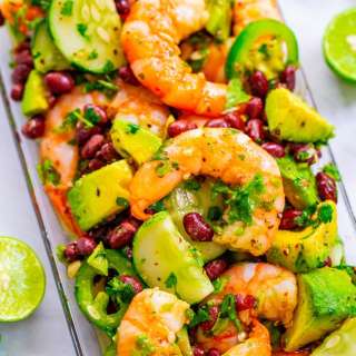 Lime Cilantro Shrimp and Black Bean Salad